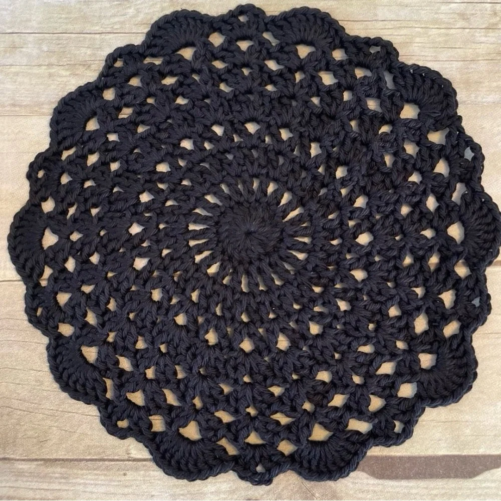 Bundle of 4 Crochet Doily 10 1/2 Inches & 5 1/2 inches Halloween Colors